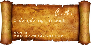 Czégényi Albert névjegykártya