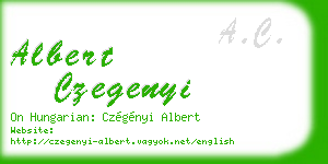 albert czegenyi business card
