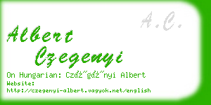 albert czegenyi business card